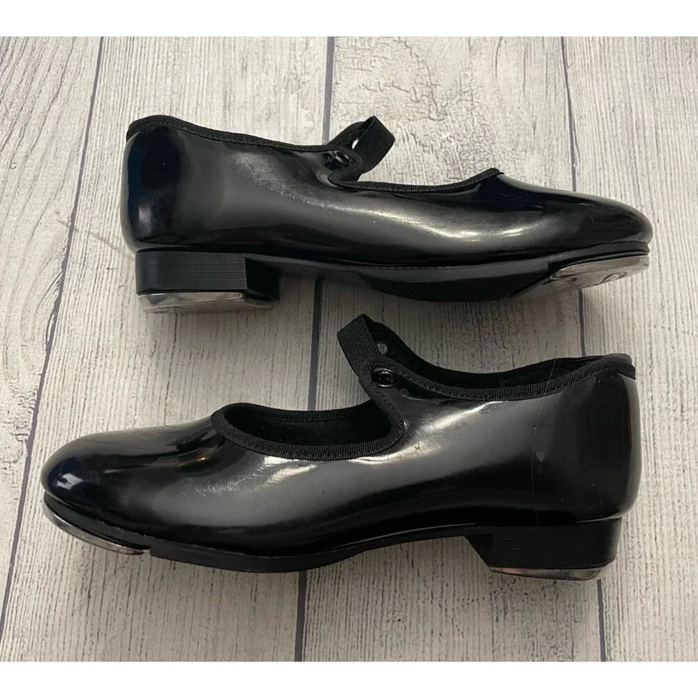 Black Capezio Girl Toddler Tap Dance Dancing Shoes, Size Youth 1 Wide